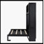 Grand lit escamotable noir avec armoires de rangement-789903183