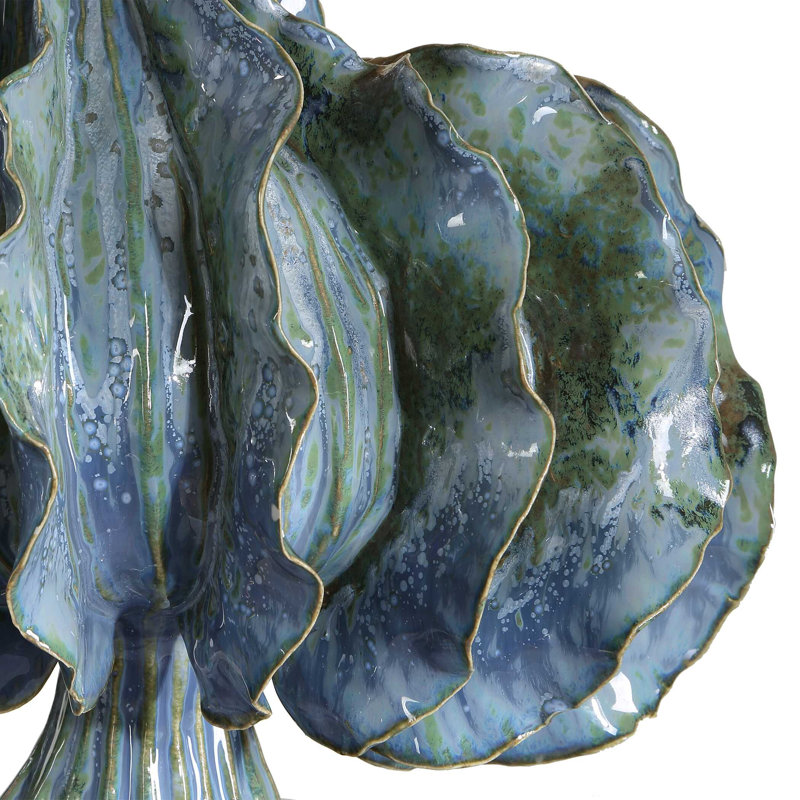 Uttermost Ruffle Up Blue Green Table Lamp