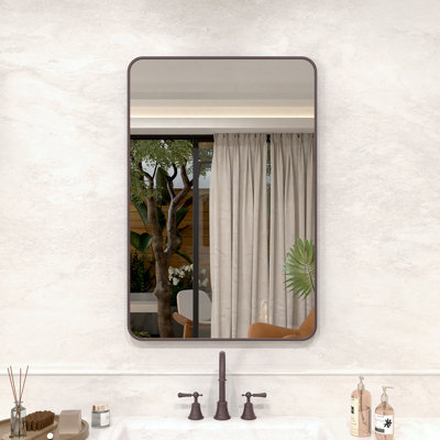 Vista 24 in. W x 36 in. H Rectangular Framed Wall Bathroom Vanity Mirror in Oil Rubbed Bronze