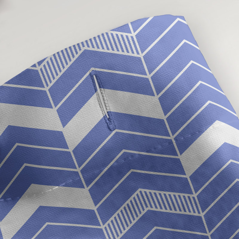 Rideau de douche simple à chevrons, Bleu / Mauve