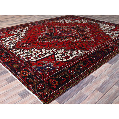 Tapis rouge en laine 8 pi 4 po x 10 pi 7 po Tolentino