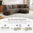 Boneless Chaise Curved Corduroy Sectional Sofa, Extra Large Deep Seats, Modular Layout, No Assembly-329000104-329000106