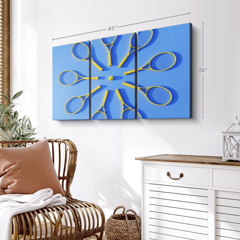 «Tennis Racket Circle» sur toile, H 28 po x l 45 po x P 1,25 po