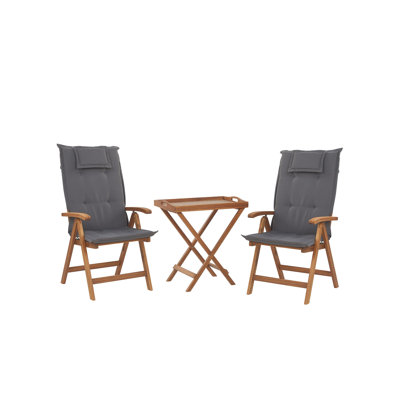 Benevento 2 - Person Acacia Wood Patio Dining Set with Rectangular Table , Cushions Included