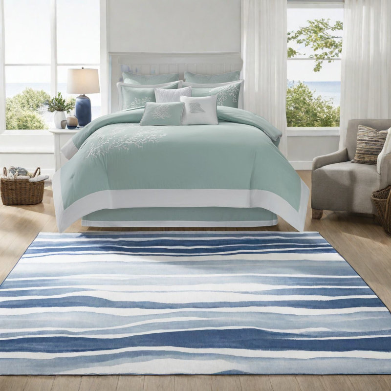 Premium Cotton Comforter Bedding Sets, Aqua Oversized Design For Home