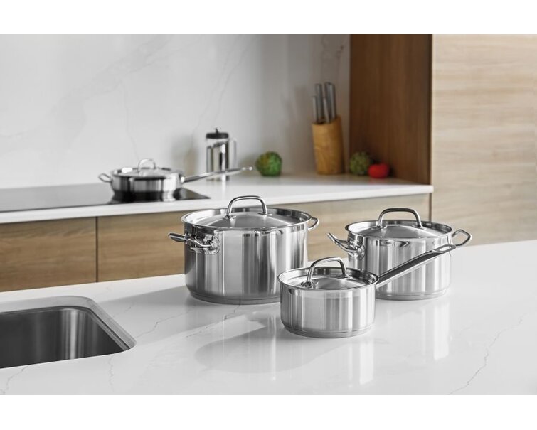 Berghoff Essential 12 Pieces Stainless Steel Cookware Set, Silver