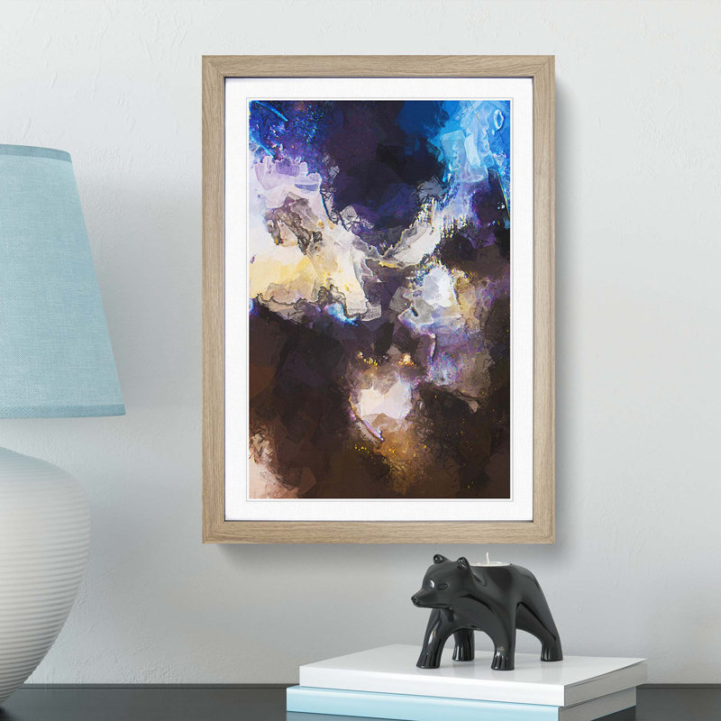 Splatter of Paint in Abstract - Picture Frame Graphic Art Print, Oak Framed, 36cm H x 27cm W x 2cm D