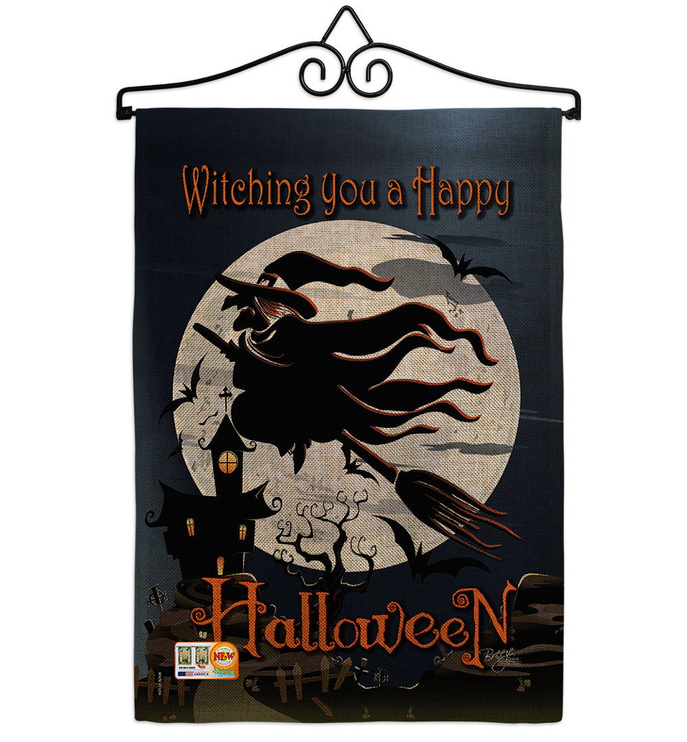 Matik Double Sided 18.5'' H x 13'' W Burlap Halloween Garden Flag The Holiday Aisle®