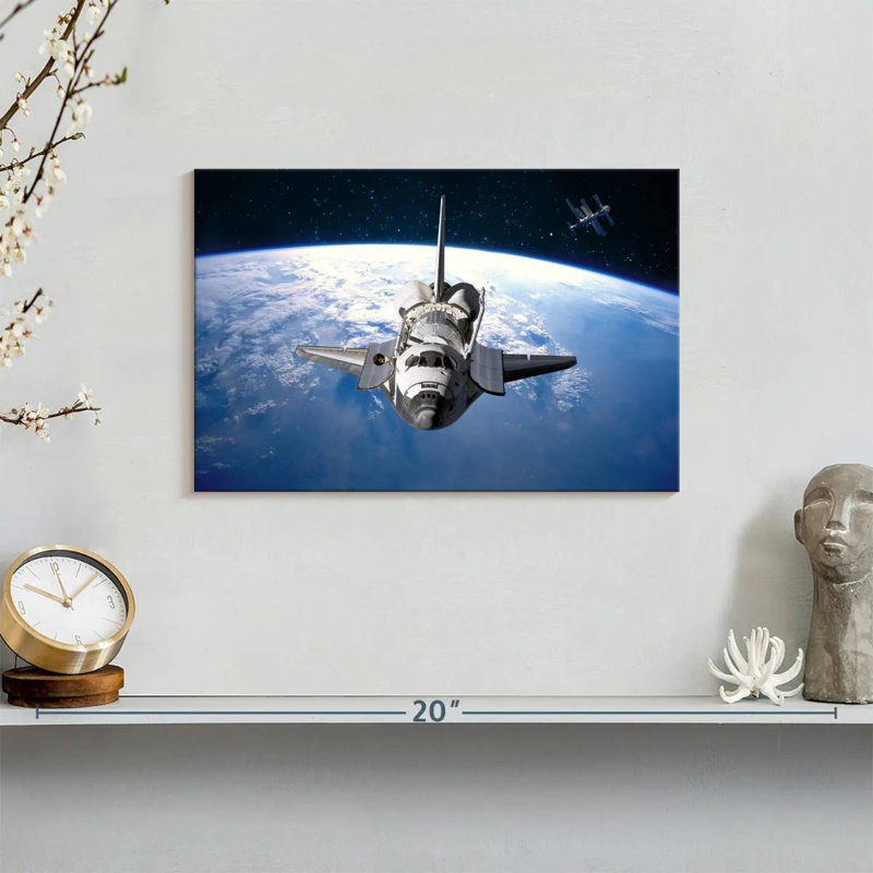 Oberle Space Shuttle Orbiting Earth, 8" H x 12" W