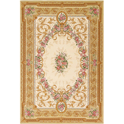 Tapis traditionnel d'extérieur Nil ivoire et beige
