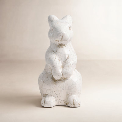 Glazed Standing Rabbit Garden Statue