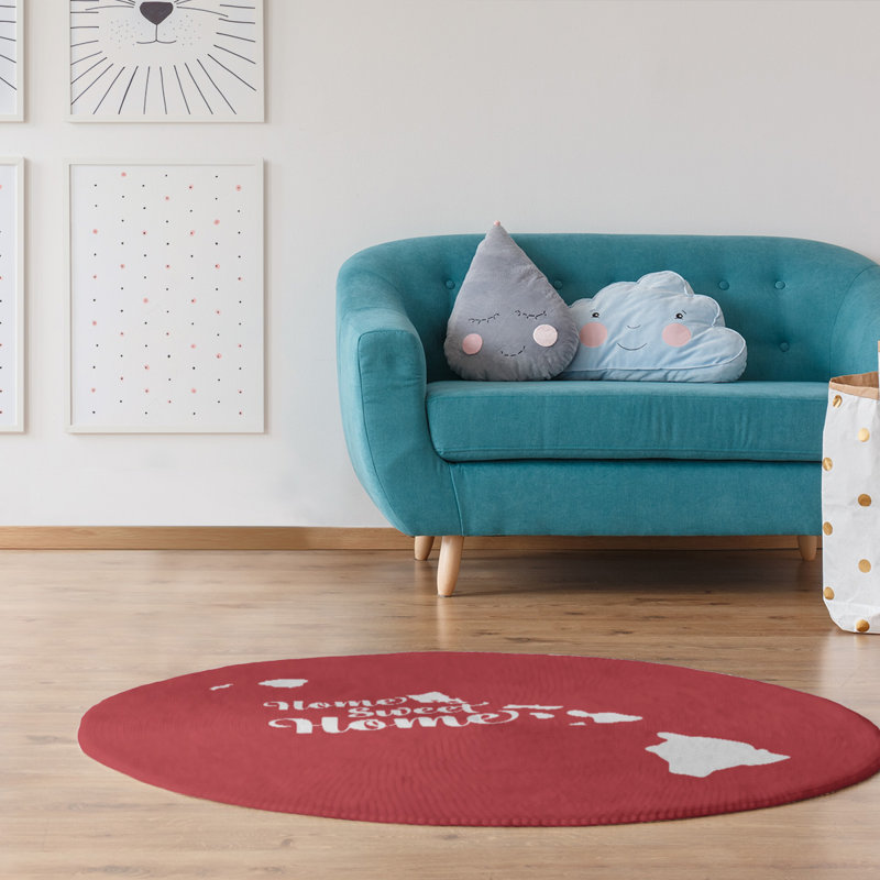 Tapis en poly-chenille honolulu à la maison, Rond 5 pi