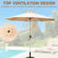 Parasol de patio de 9 pi - résistance, imperméabilité, inclinaison facile, pour le jardin, la terrasse, la cour arrière, la piscine beige bloquant, 8