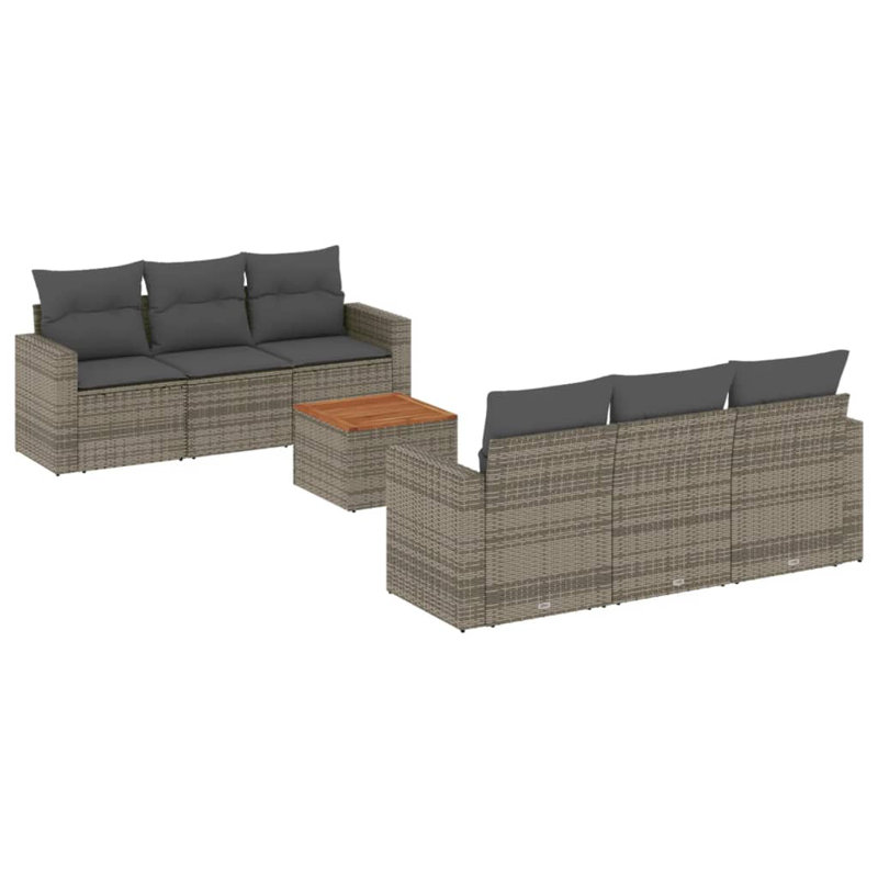 Ensemble de canapé de jardin Vidaxl Gris, brun