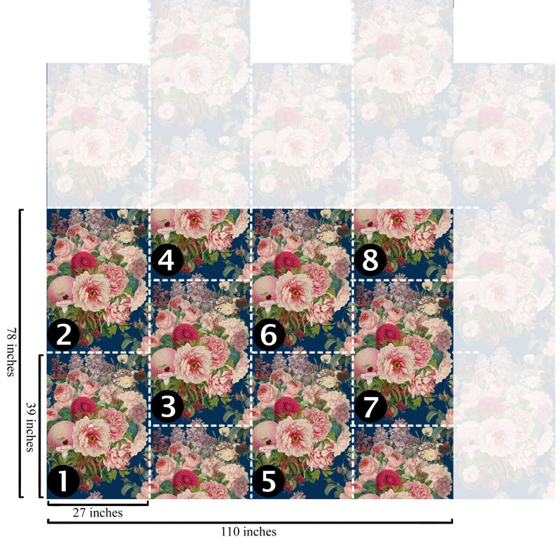 Blue Floral Dutch Wallpaper