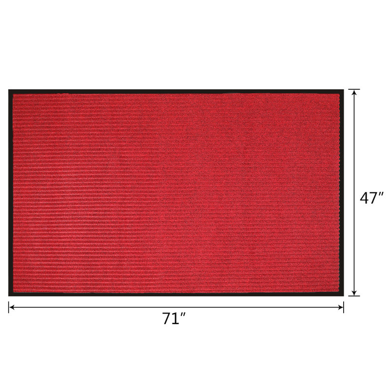 Tapis d'entrée antidérapant extérieur Aigan, Rectangulaire 1 pi 4 po x 2 pi, Rouge