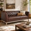 Canapé Chesterfield Callery avec capitonnage à boutons et revêtement en cuir PU-2067353525