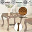 Table d'appoint en chêne cerisier avec pied griffe surdimensionné, structure en bois massif, charme vintage, esthétique classique pour l'espace. Table carrée traditionnelle, plateau festonné, ornements floraux, style rustique.