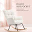 Chaise berçante moderne en sherpa avec repose-pieds rétractable et dossier haut-1281866256