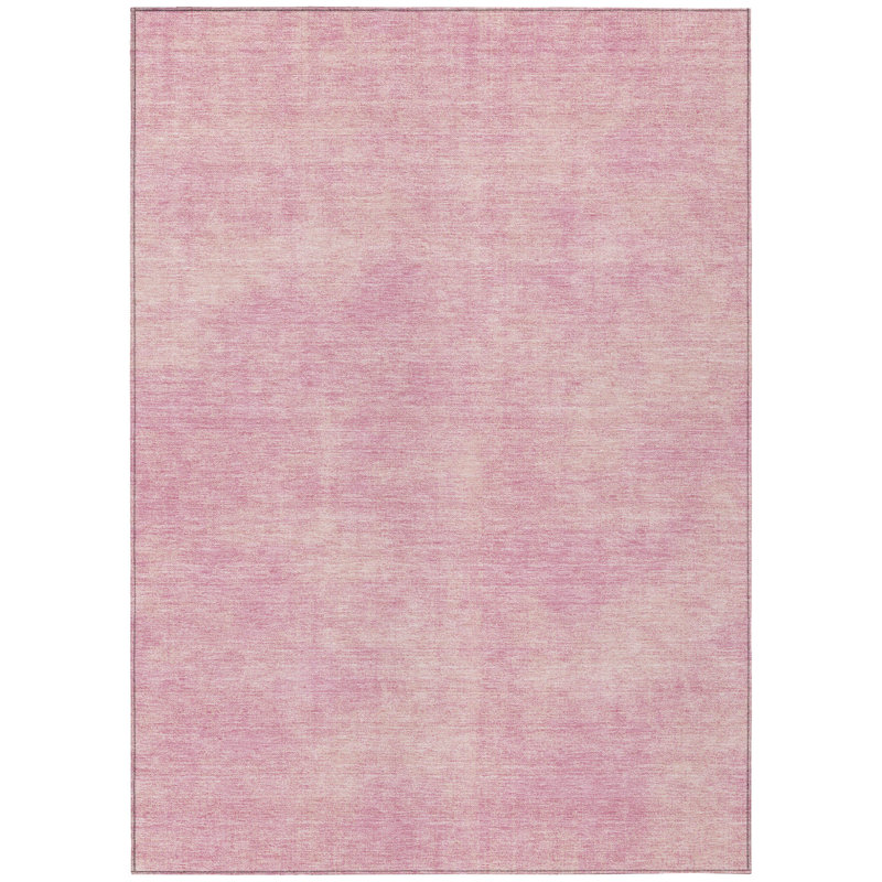 Orlena Pink Washable Indoor-Outdoor Rug - , 3' x 5'