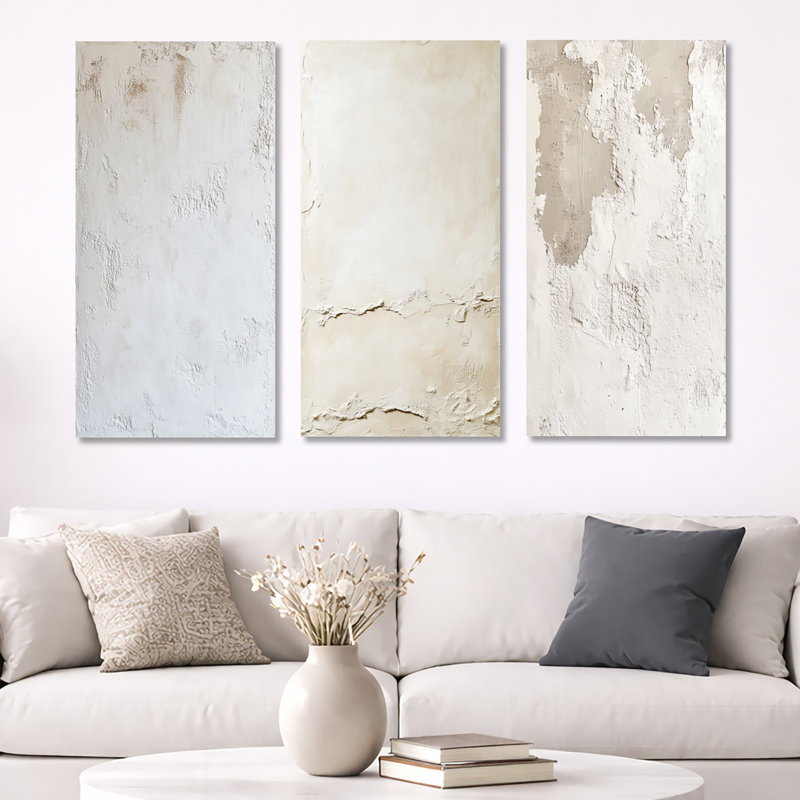 Ensemble de 3 décorations murales en métal Soft I, H 32 po x l 48 po