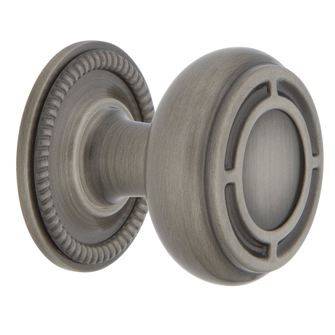 Nostalgic Warehouse Mission Brass 1 3/8" Cabinet Knob with Rope Rose Nostalgic Warehouse 