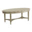 Table basse en bois massif blanc doux avec tablette inférieure pour le rangement, style champêtre français