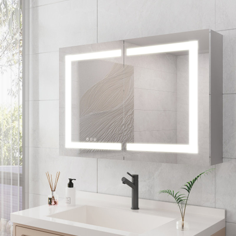 Pharmacie avec miroir de coiffeuse à DEL, H 36 po x l 24 po x P 6 po