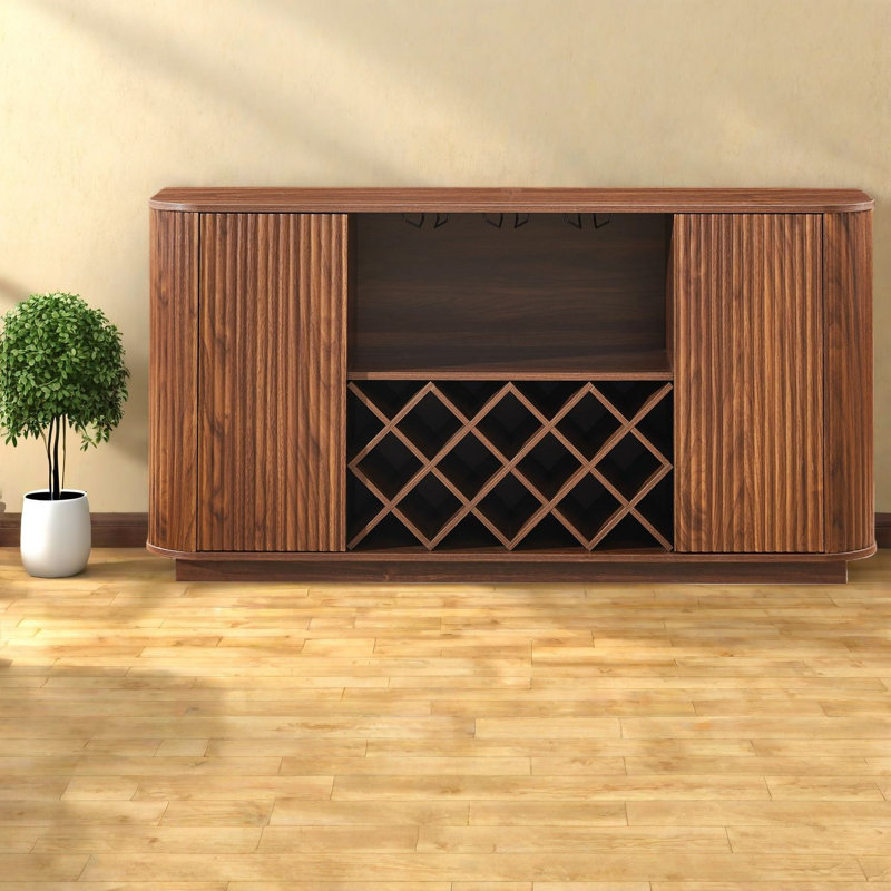Buffets et armoires de rangement spacieux, armoire de cuisine moderne en MDF de 58 pouces