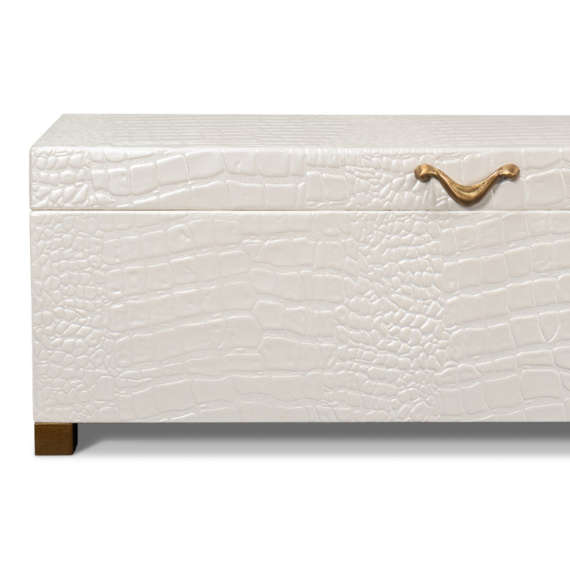 Shagreen Handmade Decorative Trunk, Ivory