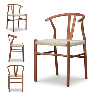 Chaises de salle à manger à dossier en Y en bois massif Wishbone 