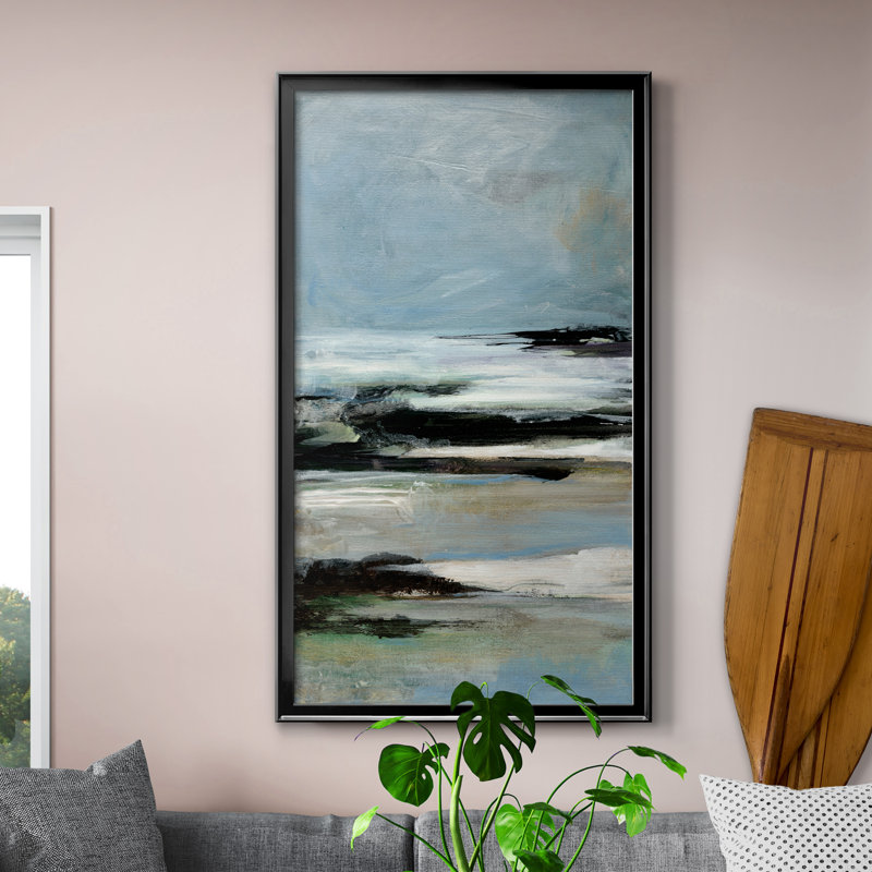 «Knowing You III», peinture sur toile encadrée, H 22,5 po x l 42,5 po x P 1,5 po, Toile avec cadre noir