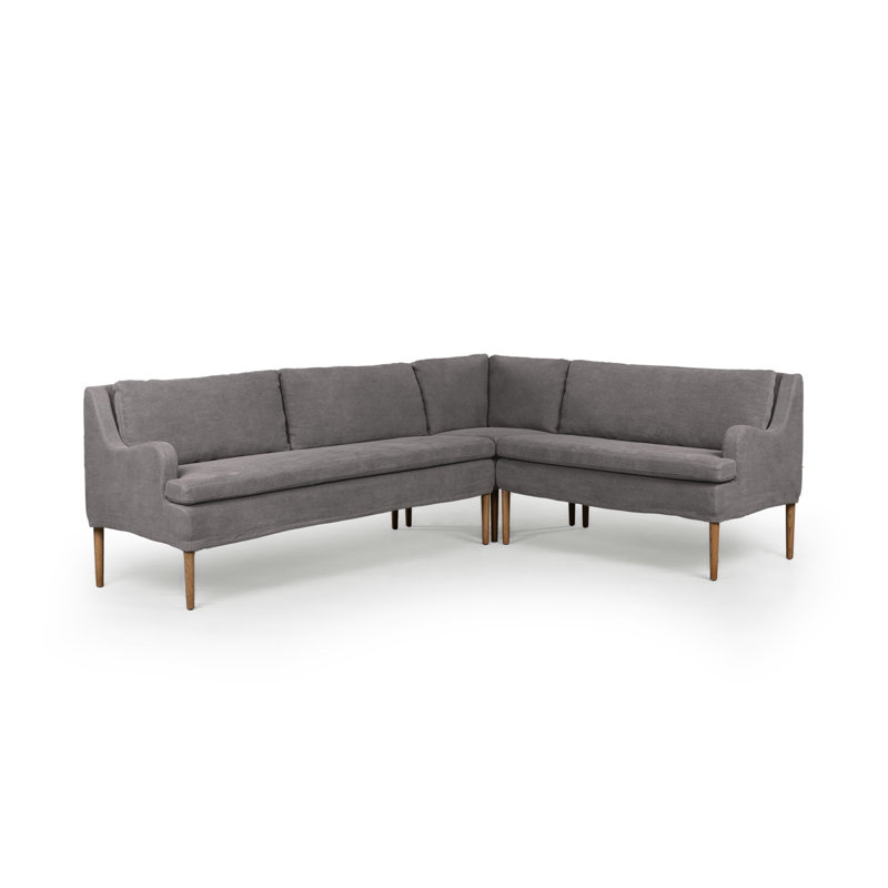 Aurelia Modular 3-Piece Slipcover Sectional, Broadway Coffee Linen, Right Hand Facing, 34.5" H x 99" W x 76" D