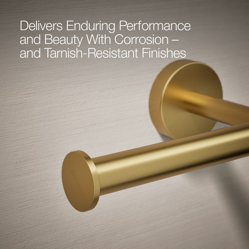 Double Toilet Tissue Holder, Vibrant Brushed Moderne Brass