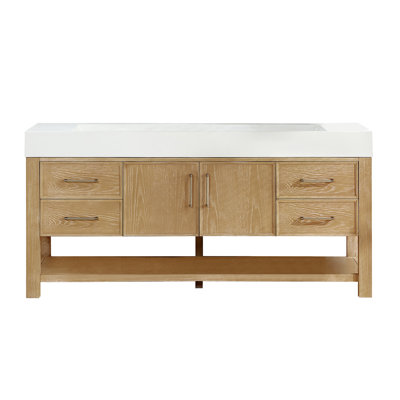 Maho 72'' Single Bathroom Vanity with Engineered Stone Top