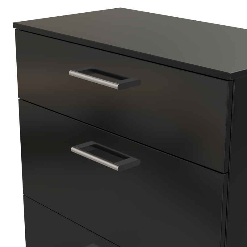 Beraud 74cm W 3 - Drawer Chest of Drawers, Black
