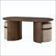 Ensemble de tables basses ovales avec 2 repose-pieds en tissu assortis