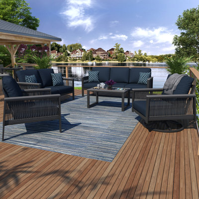 Townsend 5 Piece Sofa Seating Group with Sunbrella Cushions by Birch Lane