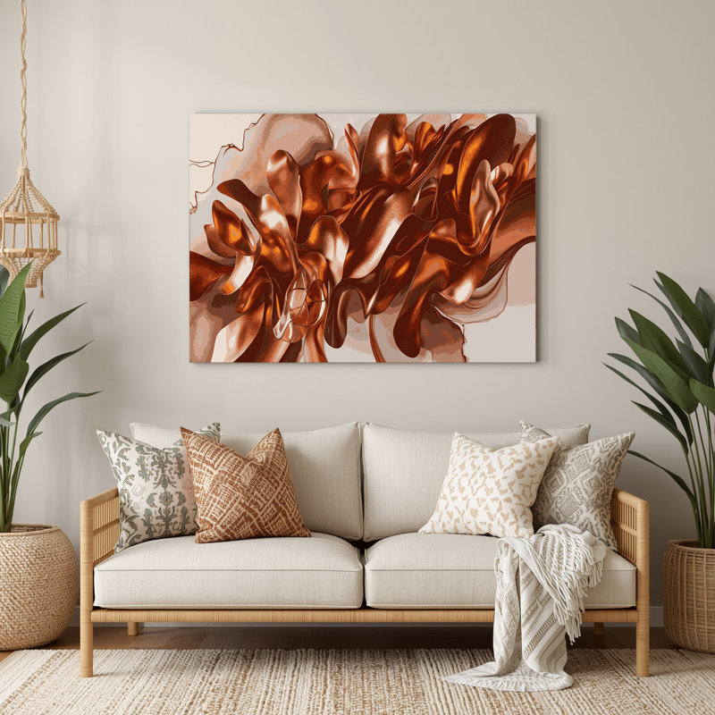 Aquarelle abstraite, art mural en métal brun 9, H 8 po x l 10 po