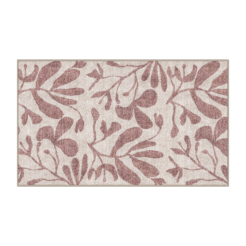 Benjain Washable Floral Indoor Rug, Rectangle 5' x 8'