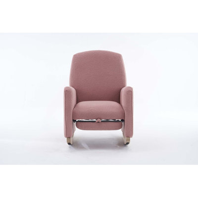 Fauteuil berçant confortable en tissu Teddy pour chambre d'enfant, avec repose-pieds ajustables et sac de rangement