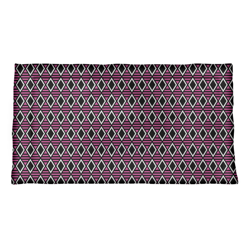 Taie décorative Katelyn Elizabeth, Très grand, Polyester, Noir / Rose