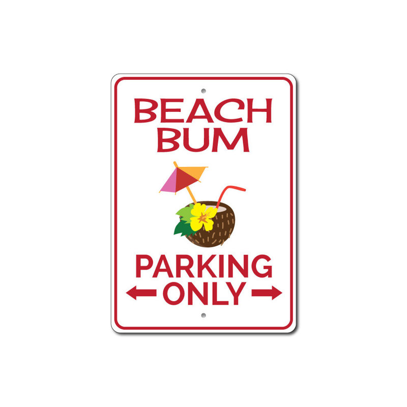 Enseigne de plage seulement, H 12 po x l 18 po x P 0,04 po