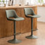 Swivel Adjustable Height Bar Stools, Faux Leather Upholstered Counter Stools, Modern Pub Stools