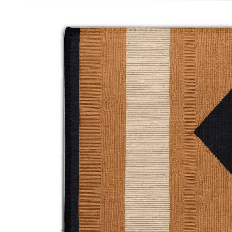 Checkered Brown Indoor and Outdoor Area Rug, Rectangle 2' x 3'