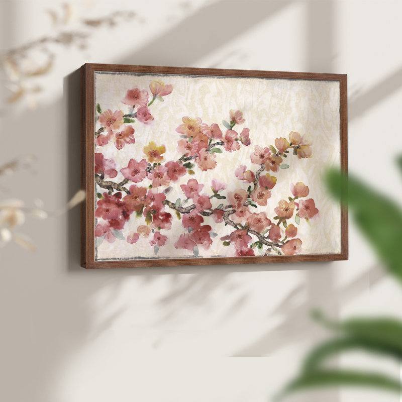 «Cherry Blossom Composition II», reproduction encadrée, H 11 po x l 14 po, Noyer