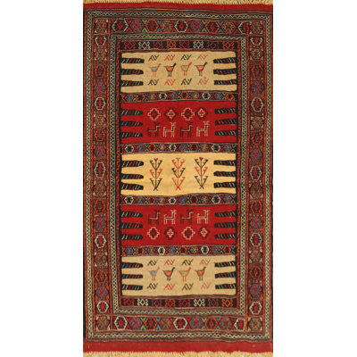 Tapis tribal tissé à la main Kilim 3 x 6