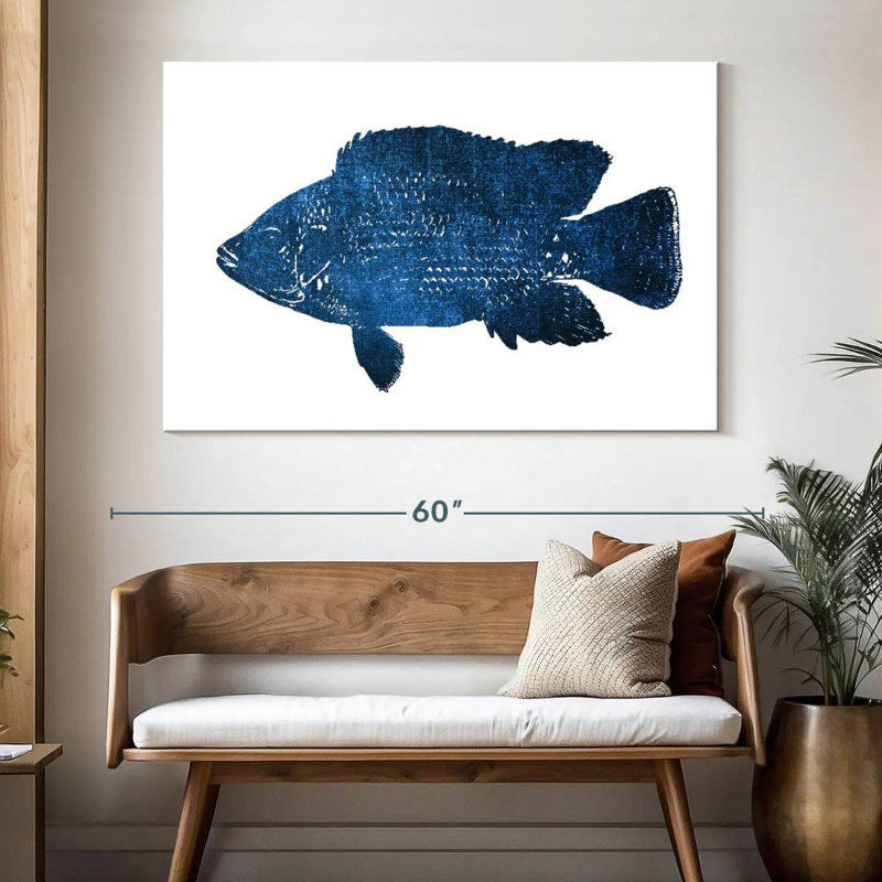 Brampt Navy Fish, 34" H x 51" W