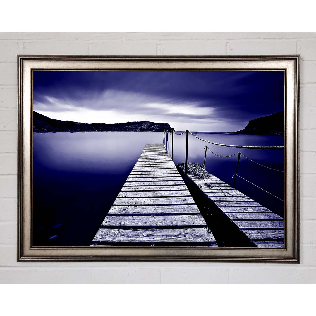 Gerahmtes Leinwandbild Abstract Pier Purple