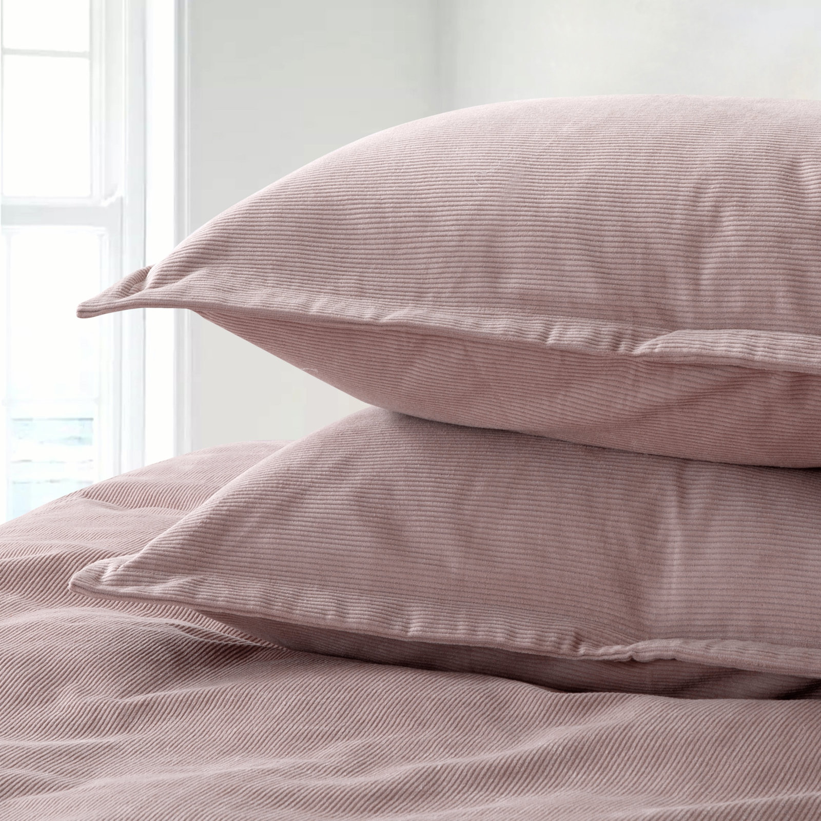 Neil Cotton Sateen Duvet Cover Set, Super King, Blush